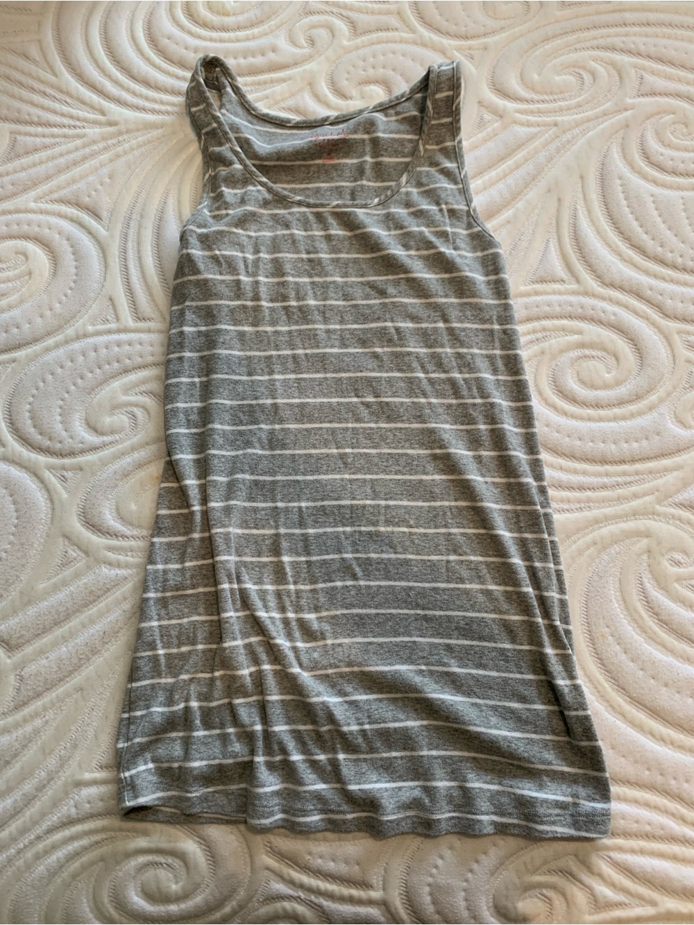 Isabel Maternity Grey and White Stripe Tank Size Medium